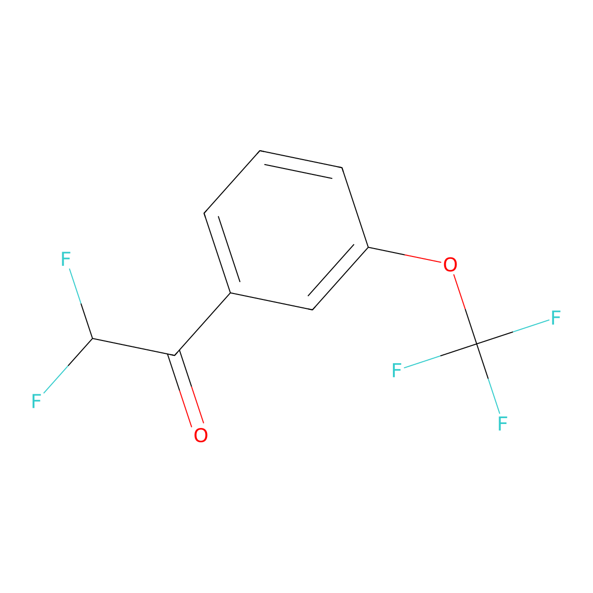 2,2-Difluoro-1-(3-(trifluoromethoxy)phenyl)ethanone molecular structure, CAS 1566866-16-7