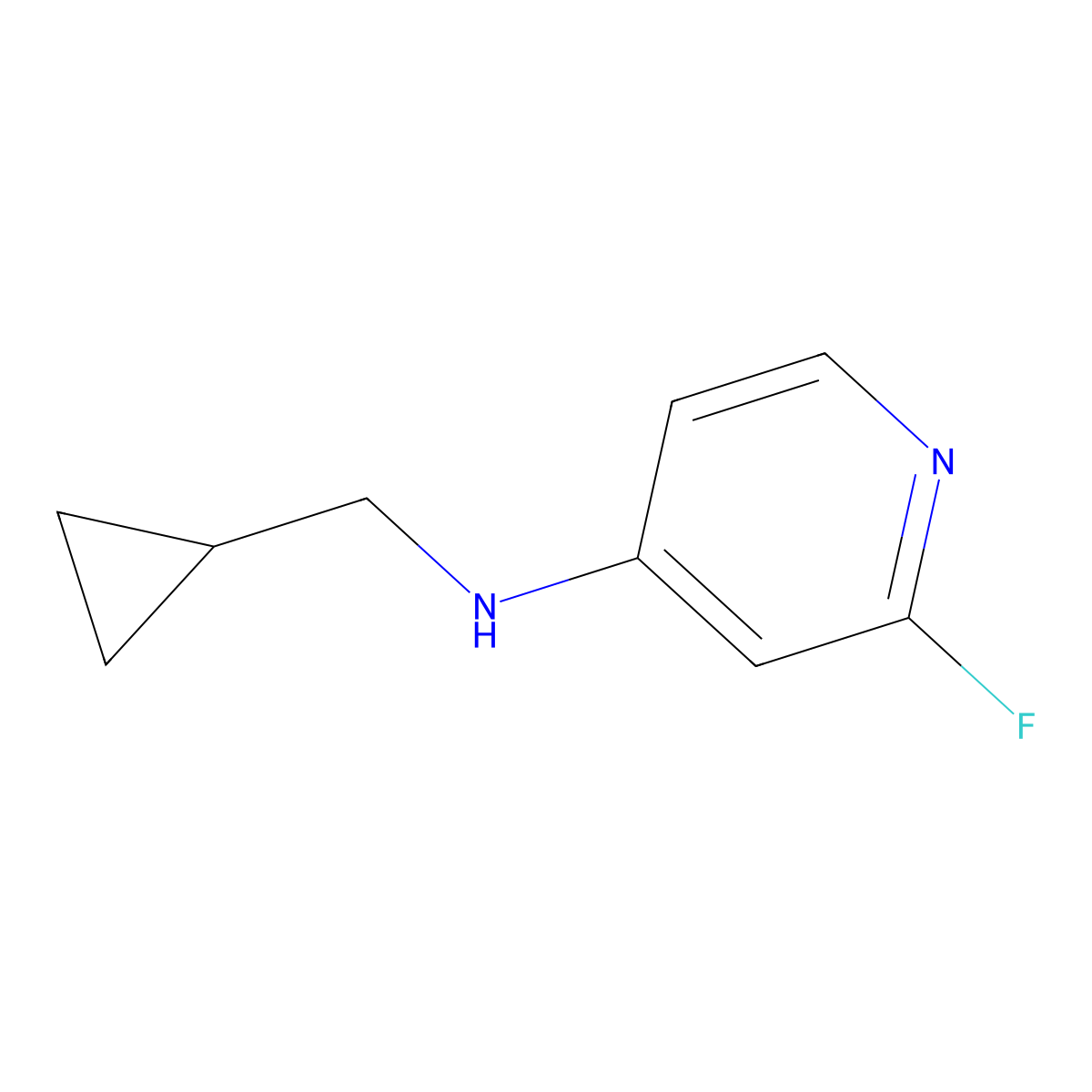 N-(cyclopropylmethyl)-2-fluoropyridin-4-amine molecular structure, CAS 1566868-92-5