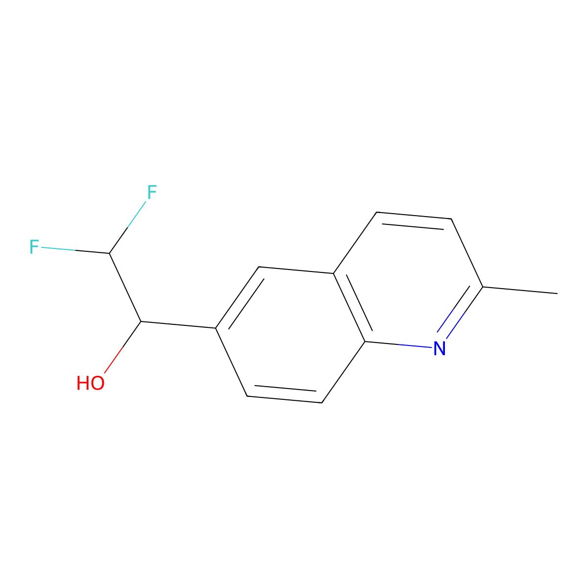 2,2-Difluoro-1-(2-methylquinolin-6-yl)ethan-1-ol molecular structure, CAS 1566884-24-9