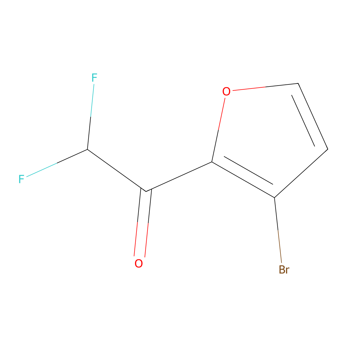 1-(3-Bromofuran-2-yl)-2,2-difluoroethanone molecular structure, CAS 1566884-52-3