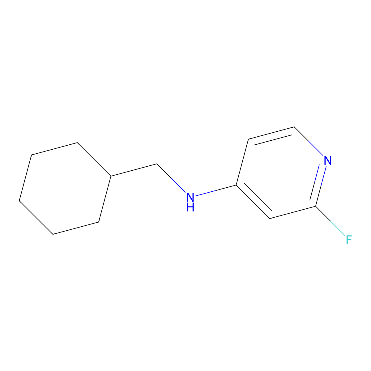 N-(Cyclohexylmethyl)-2-fluoropyridin-4-amine molecular structure, CAS 1566884-72-7