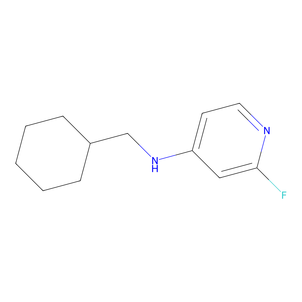 N-(Cyclohexylmethyl)-2-fluoropyridin-4-amine molecular structure, CAS 1566884-72-7