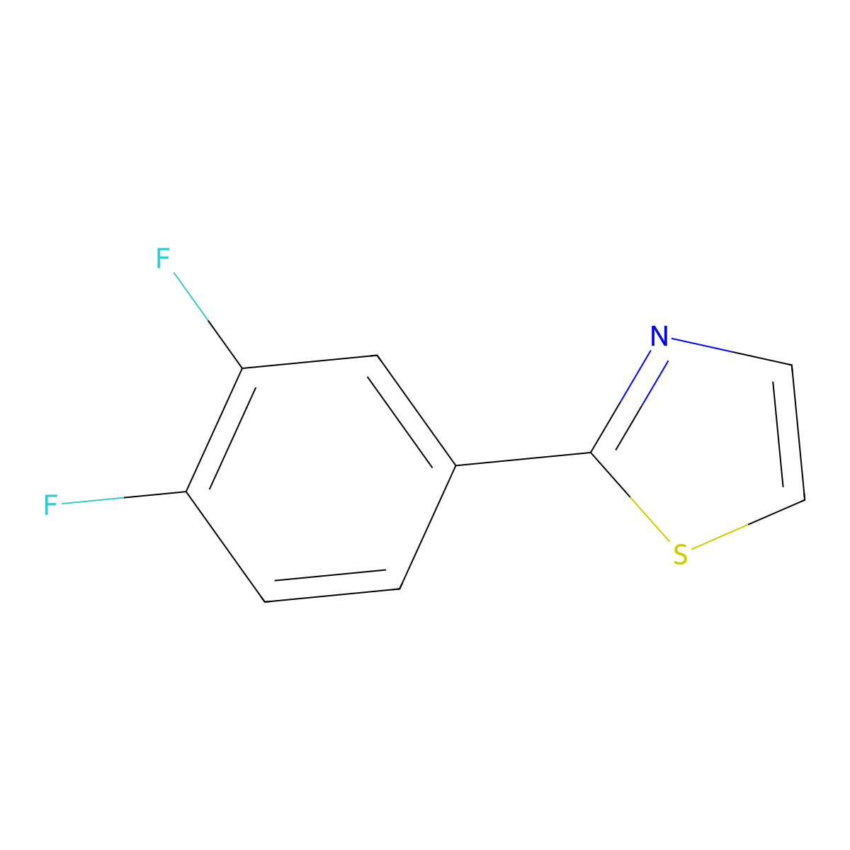 2-(3,4-Difluorophenyl)-1,3-thiazole molecular structure, CAS 1566885-68-4