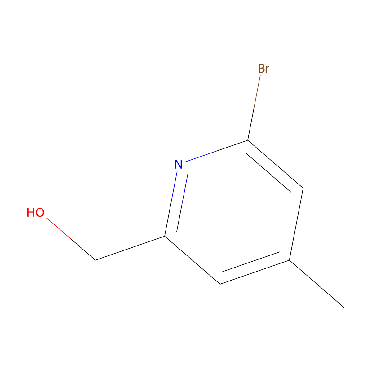 (6-Bromo-4-methylpyridin-2-yl)methanol molecular structure, CAS 1566896-47-6