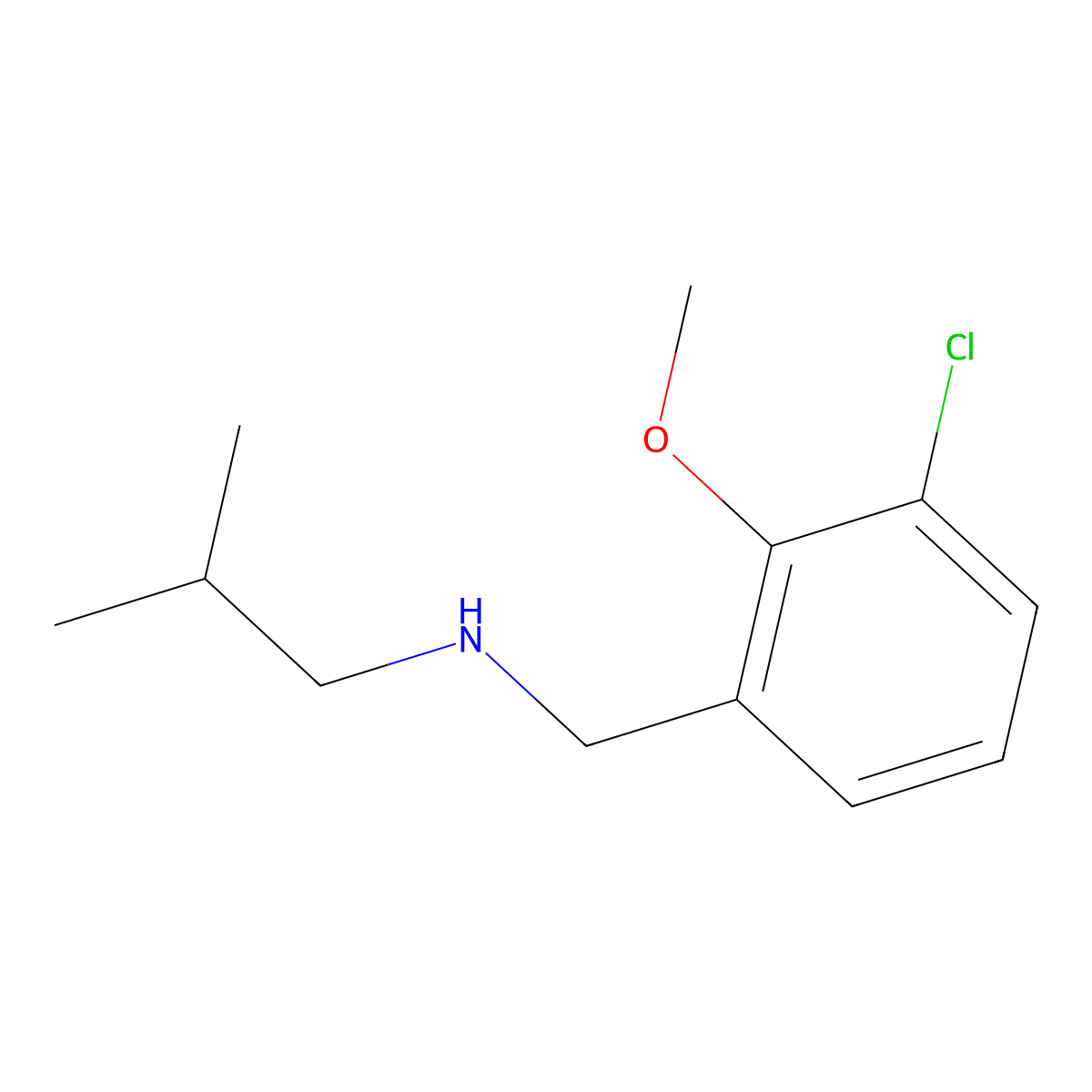 [(3-Chloro-2-methoxyphenyl)methyl](2-methylpropyl)amine molecular structure, CAS 1566897-82-2