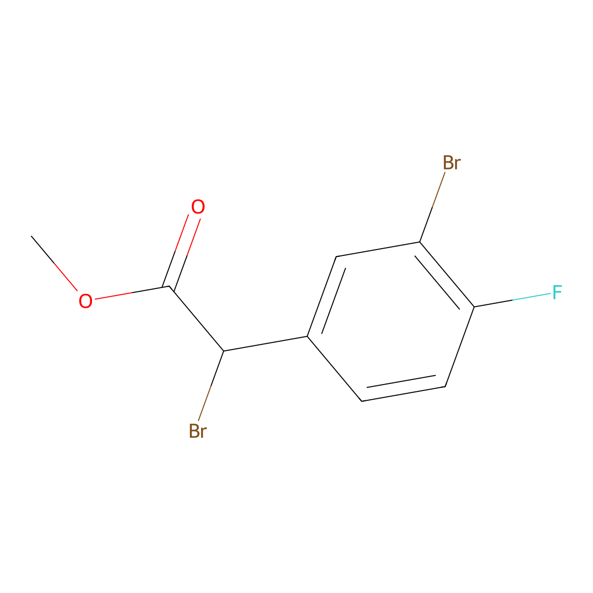 Methyl 2-bromo-2-(3-bromo-4-fluorophenyl)acetate molecular structure, CAS 1566900-03-5