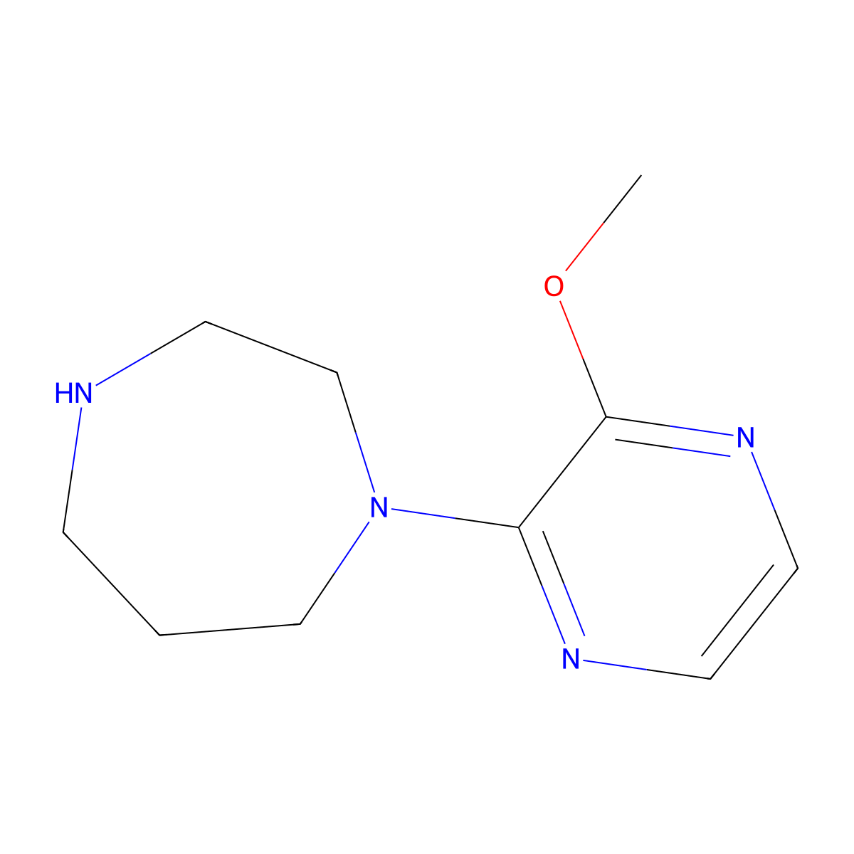 1-(3-Methoxypyrazin-2-yl)-1,4-diazepane molecular structure, CAS 1566906-55-5