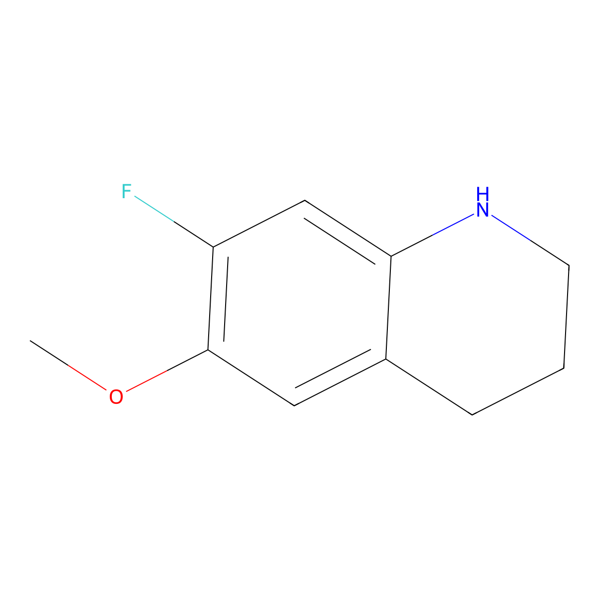 7-Fluoro-6-methoxy-1,2,3,4-tetrahydroquinoline molecular structure, CAS 1566907-84-3