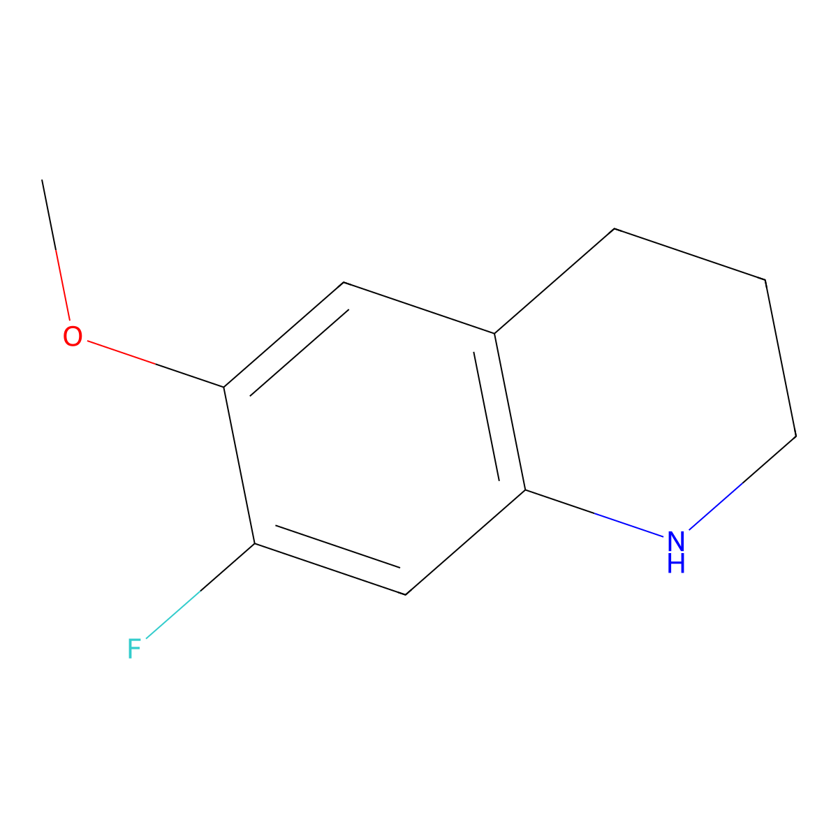 7-Fluoro-6-methoxy-1,2,3,4-tetrahydroquinoline molecular structure, CAS 1566907-84-3