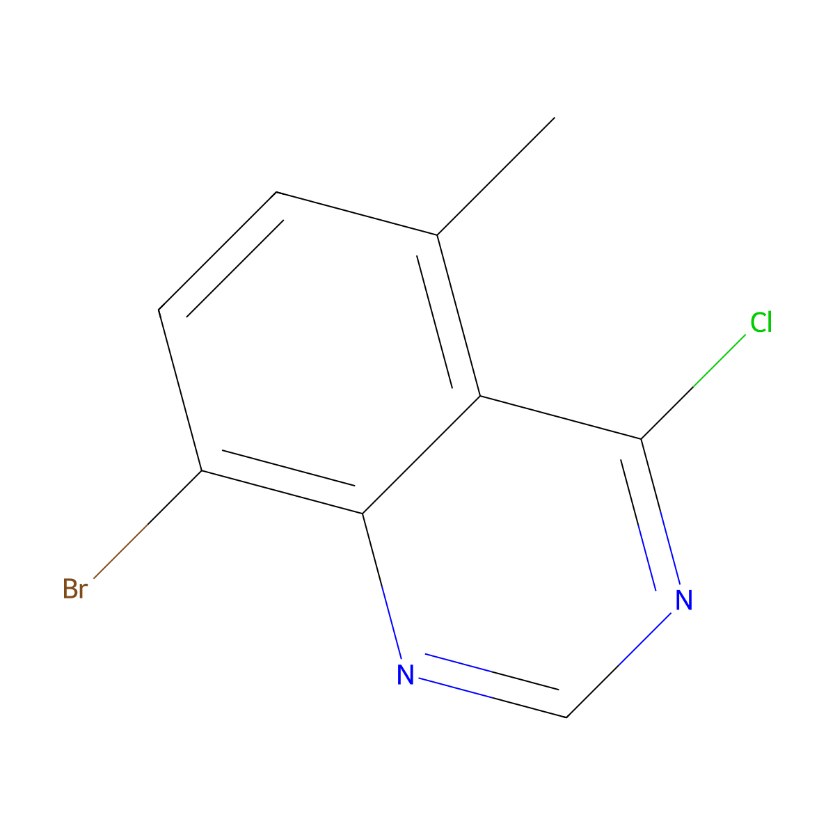 8-Bromo-4-chloro-5-methylquinazoline molecular structure, CAS 1566908-17-5