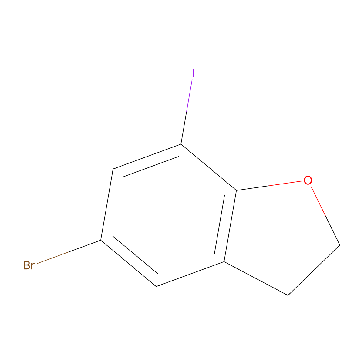5-Bromo-7-Iodo-2,3-dihydrobenzofuran molecular structure, CAS 1566912-44-4