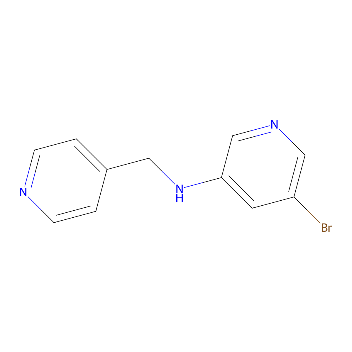 5-bromo-N-(pyridin-4-ylmethyl)pyridin-3-amine molecular structure, CAS 1566913-65-2