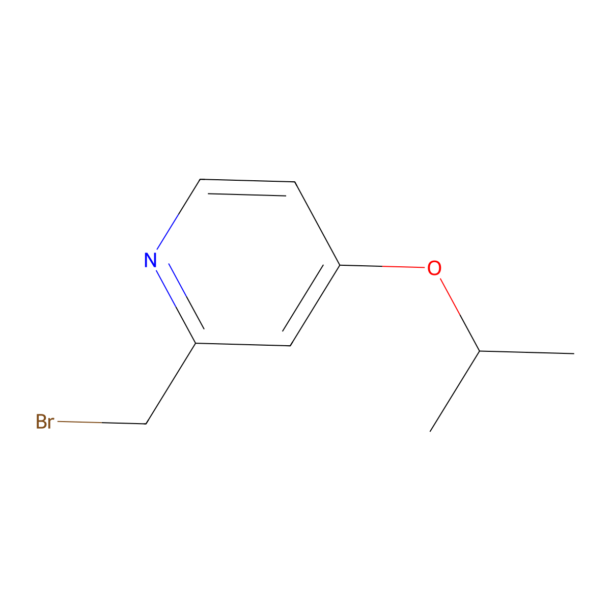 2-(Bromomethyl)-4-(propan-2-yloxy)pyridine molecular structure, CAS 1566916-57-1