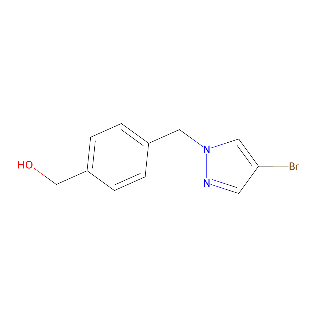{4-[(4-Bromo-1H-pyrazol-1-yl)methyl]phenyl}methanol molecular structure, CAS 1566916-60-6