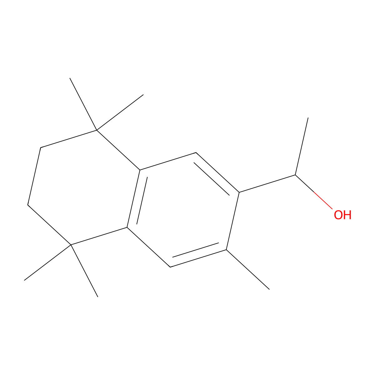 1-(3,5,5,8,8-Pentamethyl-5,6,7,8-tetrahydro-naphthalen-2-yl)-ethanol molecular structure, CAS 156692-01-2