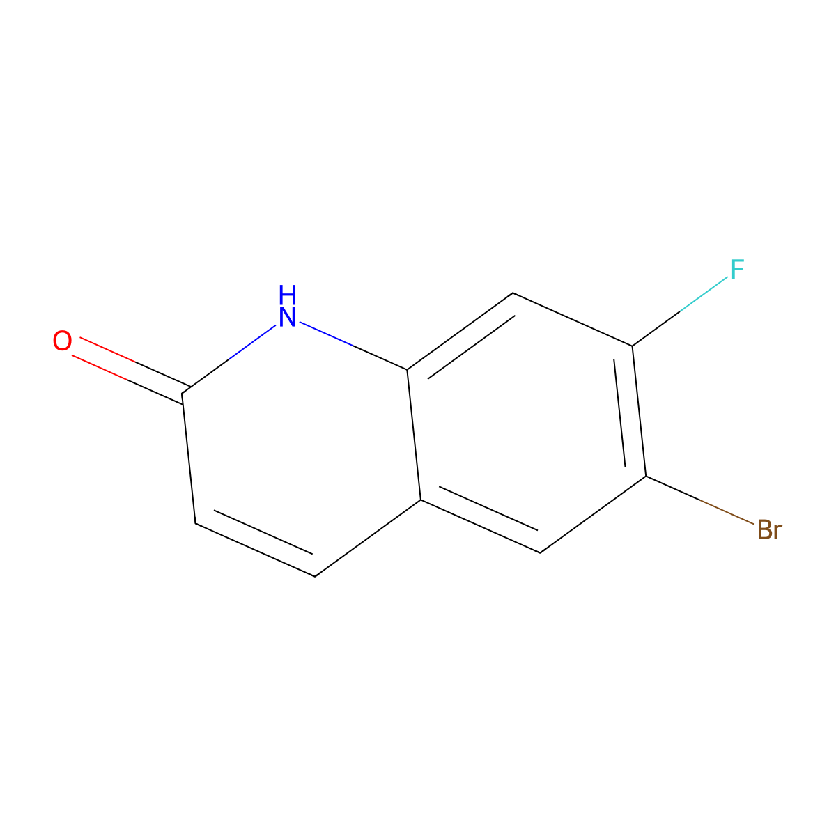6-Bromo-7-fluoro-1,2-dihydroquinolin-2-one molecular structure, CAS 1566922-60-8