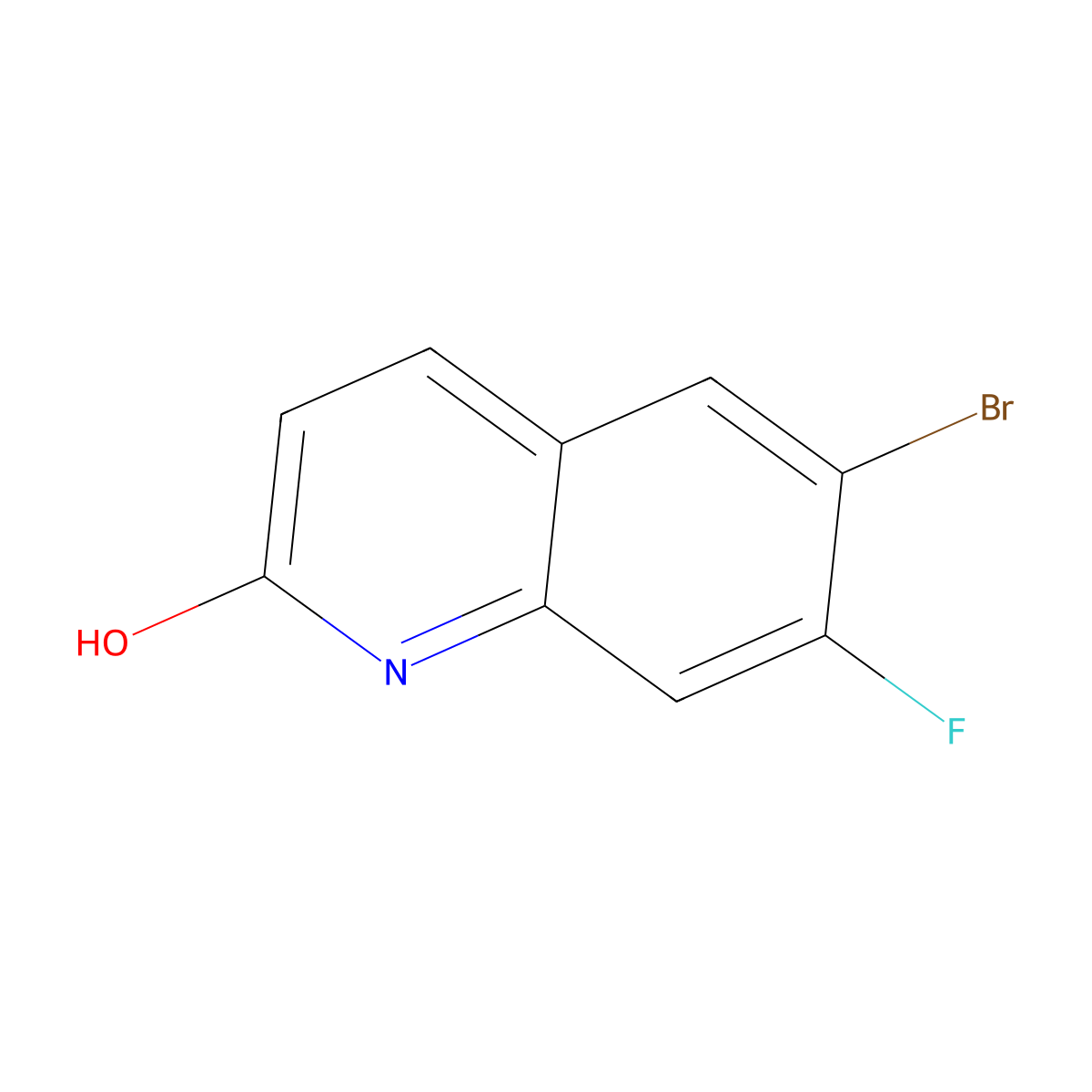 6-Bromo-7-fluoro-1,2-dihydroquinolin-2-one molecular structure, CAS 1566922-60-8