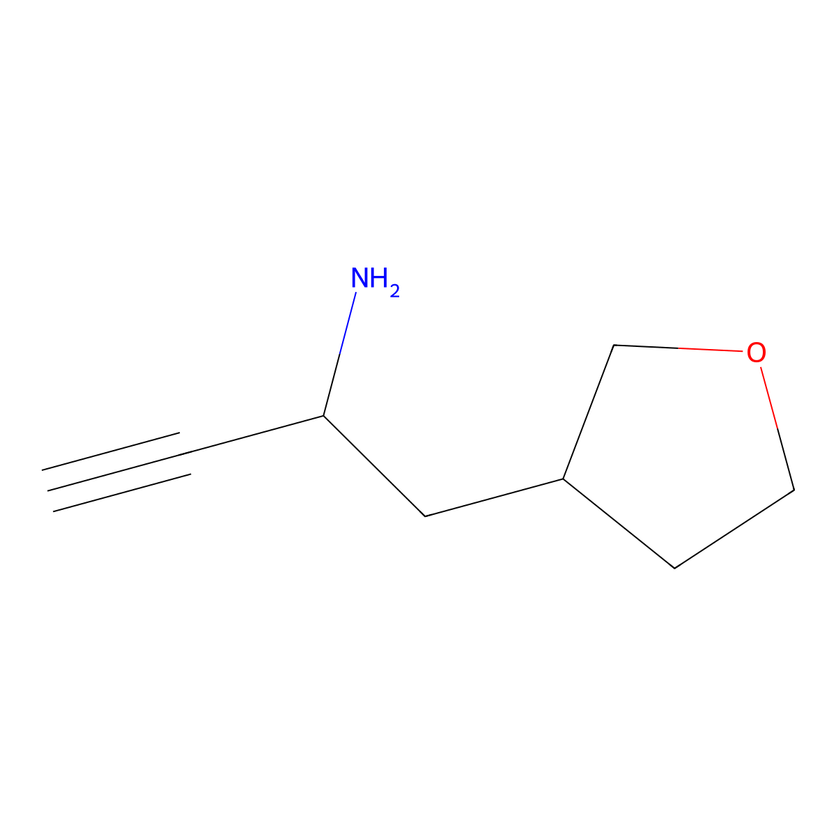 1-(Oxolan-3-yl)but-3-yn-2-amine molecular structure, CAS 1566940-57-5