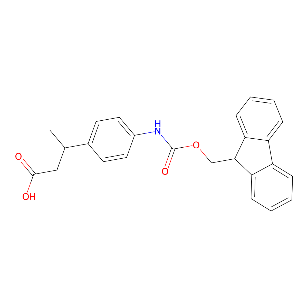 3-(4-([(9H-Fluoren-9-ylmethoxy)carbonyl]amino)phenyl)butanoic acid molecular structure, CAS 1566943-70-1