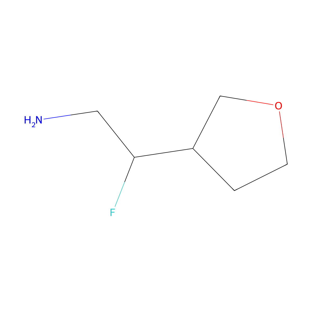 2-Fluoro-2-(oxolan-3-yl)ethan-1-amine molecular structure, CAS 1566943-74-5