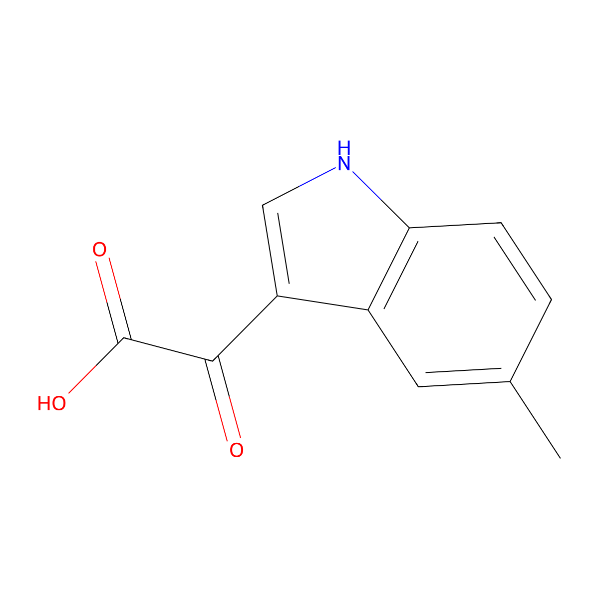 5-Methyl-alpha-oxo-1H-indole-3-acetic Acid molecular structure, CAS 156695-43-1