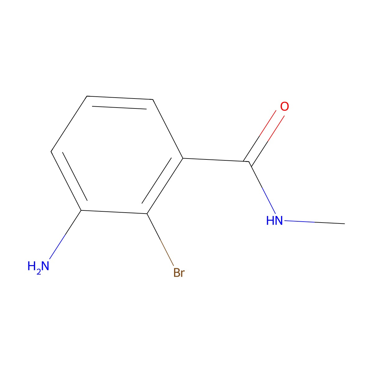 3-amino-2-bromo-N-methylbenzamide molecular structure, CAS 1566963-26-5