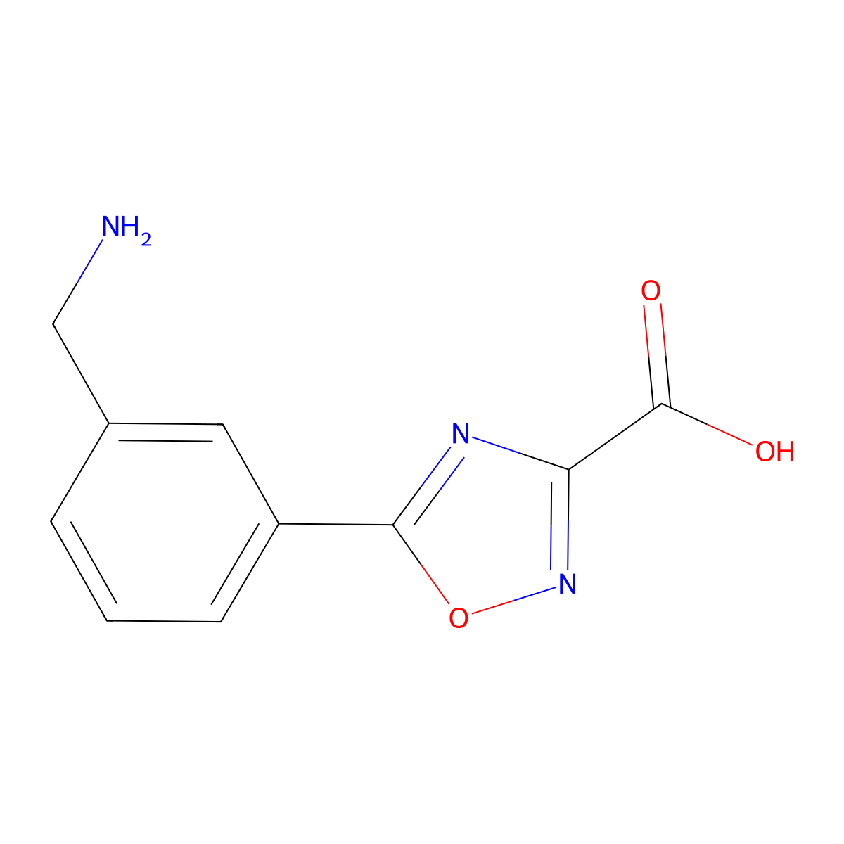 5-[3-(Aminomethyl)phenyl]-1,2,4-oxadiazole-3-carboxylic acid molecular structure, CAS 1566966-07-1