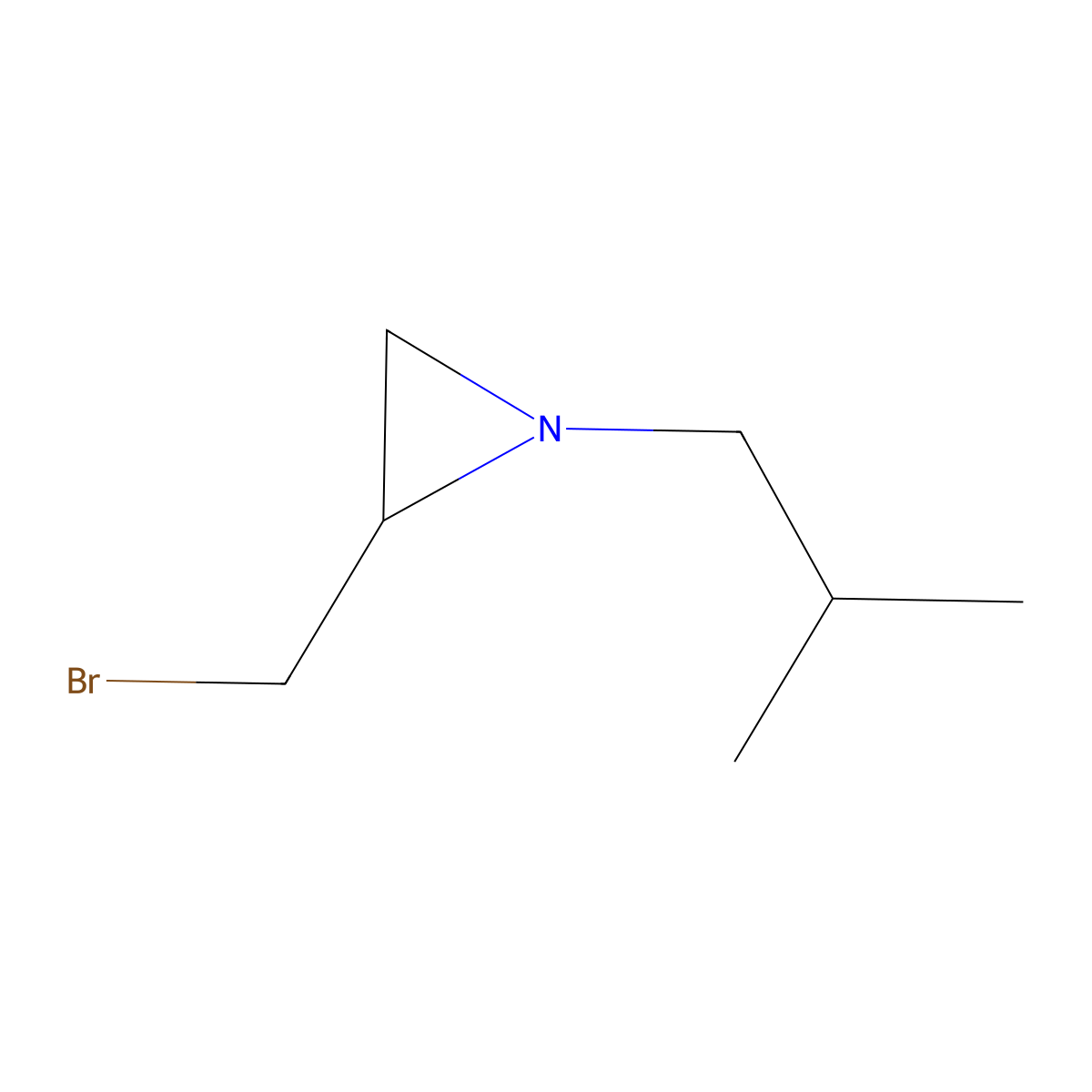 2-(Bromomethyl)-1-(2-methylpropyl)aziridine molecular structure, CAS 156697-70-0