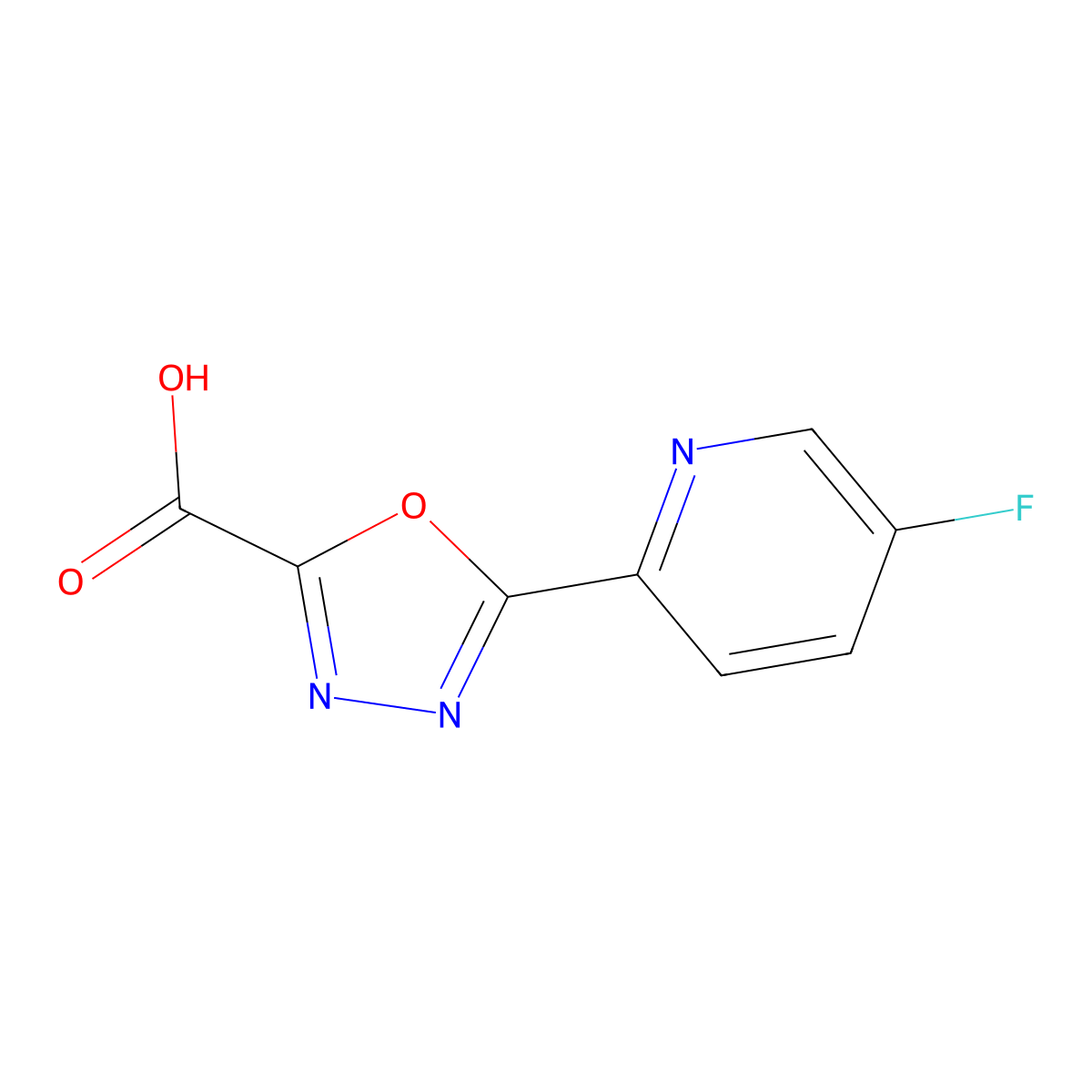 5-(5-Fluoropyridin-2-yl)-1,3,4-oxadiazole-2-carboxylic acid molecular structure, CAS 1566971-50-3