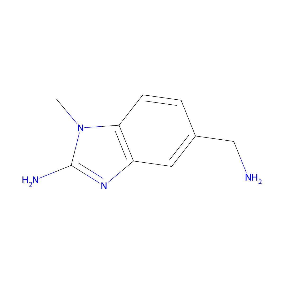 5-(aminomethyl)-1-methyl-1H-1,3-benzodiazol-2-amine molecular structure, CAS 1566974-75-1