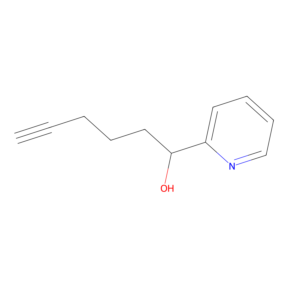 1-(Pyridin-2-yl)hex-5-yn-1-ol molecular structure, CAS 1566989-28-3