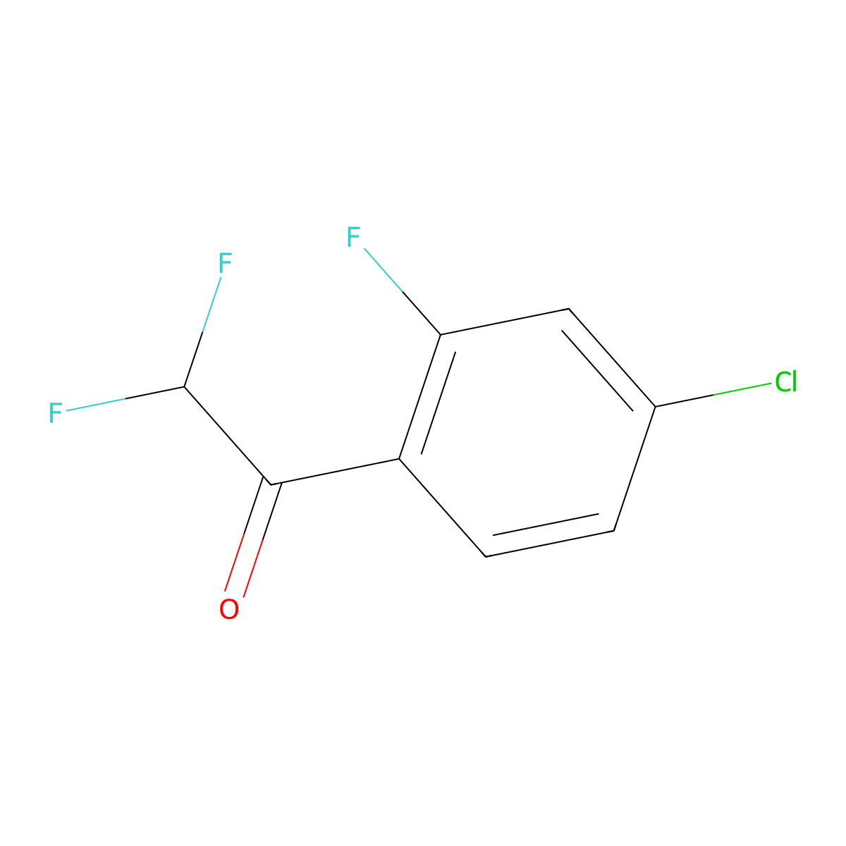 1-(4-Chloro-2-fluorophenyl)-2,2-difluoroethanone molecular structure, CAS 1566995-43-4