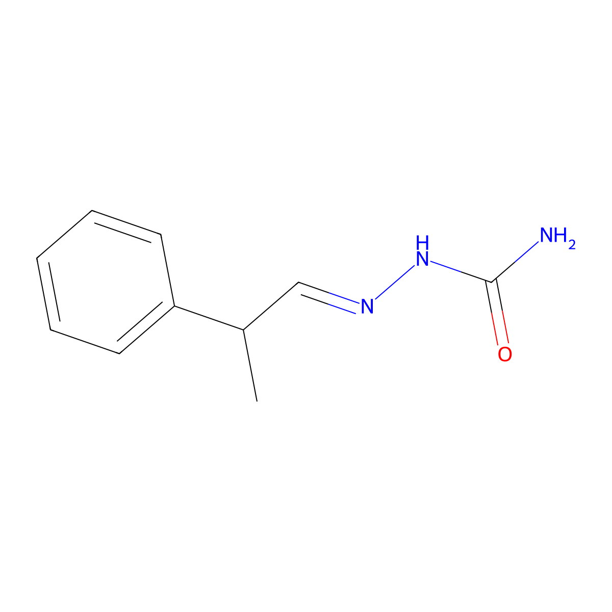 Hydrazinecarboxamide, 2-(2-phenylpropylidene)- molecular structure, CAS 1567-36-8