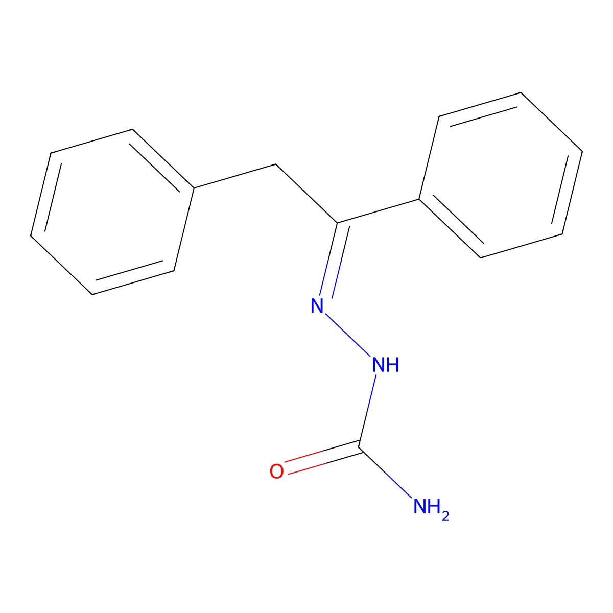 (1,2-Diphenylethylideneamino)urea molecular structure, CAS 1567-38-0