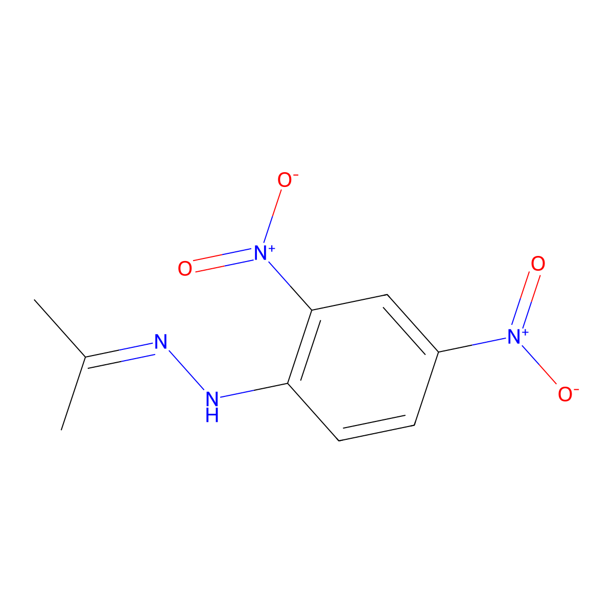 2-Propanone, 2-(2,4-dinitrophenyl)hydrazone molecular structure, CAS 1567-89-1