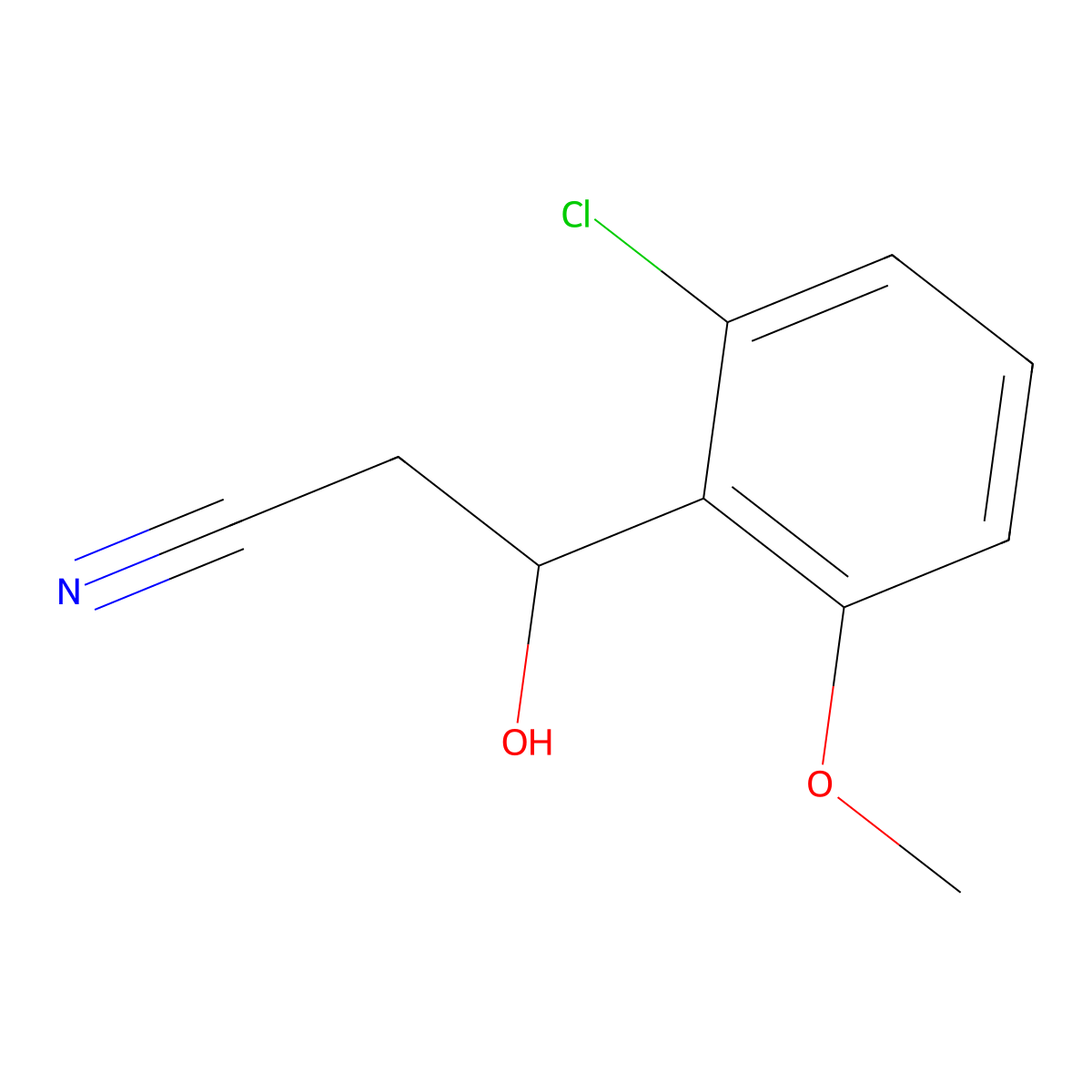 3-(2-Chloro-6-methoxyphenyl)-3-hydroxypropanenitrile molecular structure, CAS 1567001-02-8