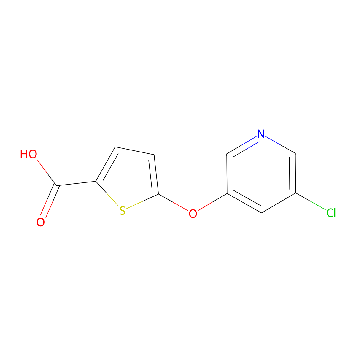 5-[(5-Chloropyridin-3-yl)oxy]thiophene-2-carboxylic acid molecular structure, CAS 1567001-94-8
