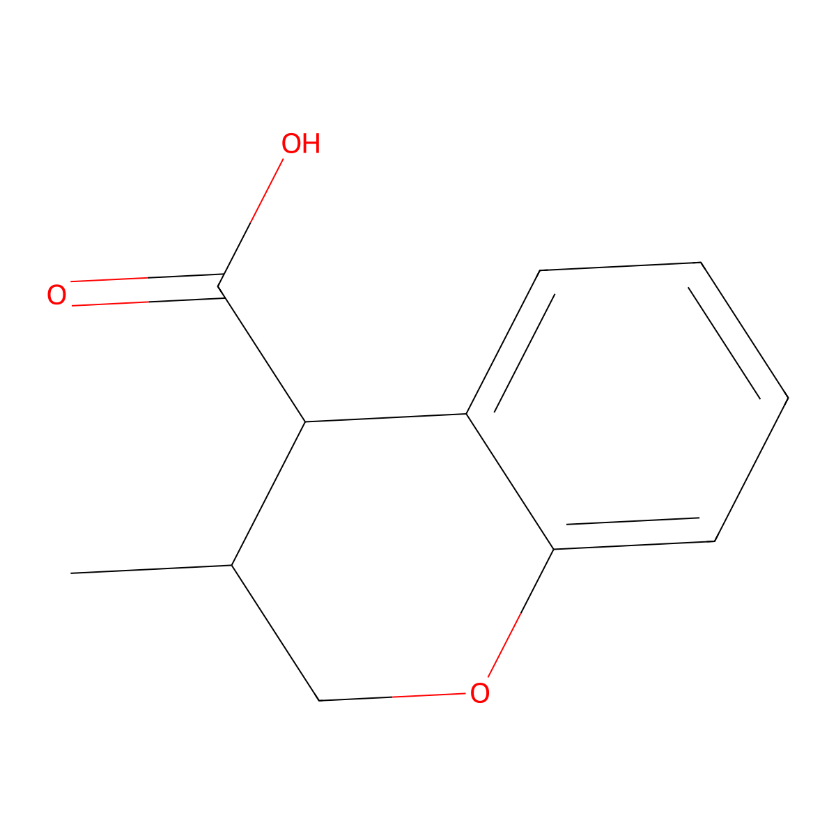 3-methyl-3,4-dihydro-2H-1-benzopyran-4-carboxylic acid molecular structure, CAS 1567002-50-9
