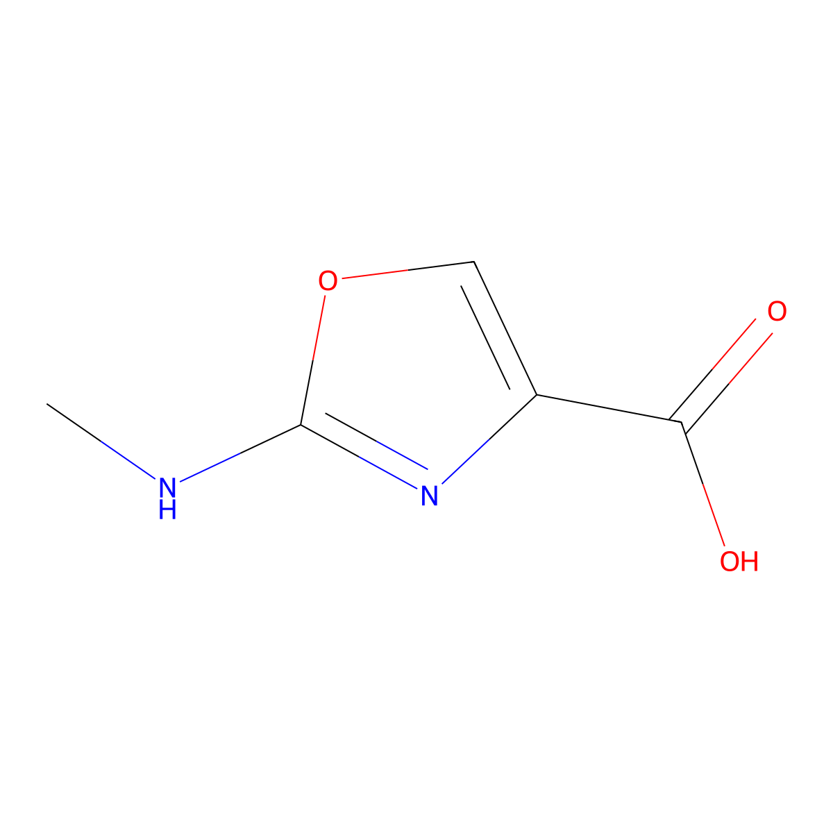 2-(Methylamino)-1,3-oxazole-4-carboxylic acid molecular structure, CAS 1567006-88-5