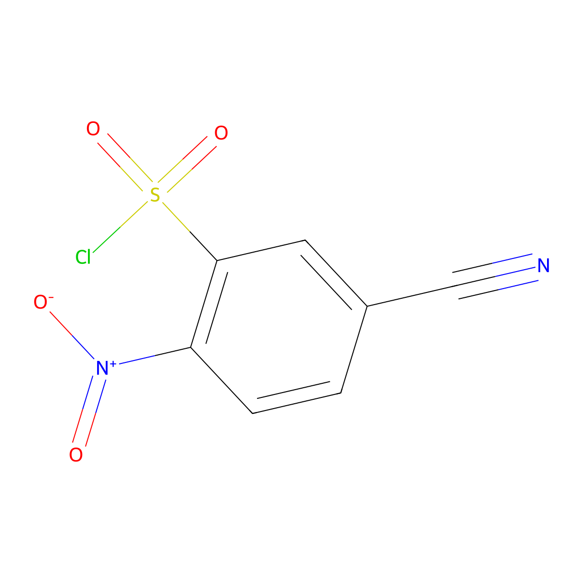 5-Cyano-2-nitrobenzene-1-sulfonyl chloride molecular structure, CAS 1567011-27-1