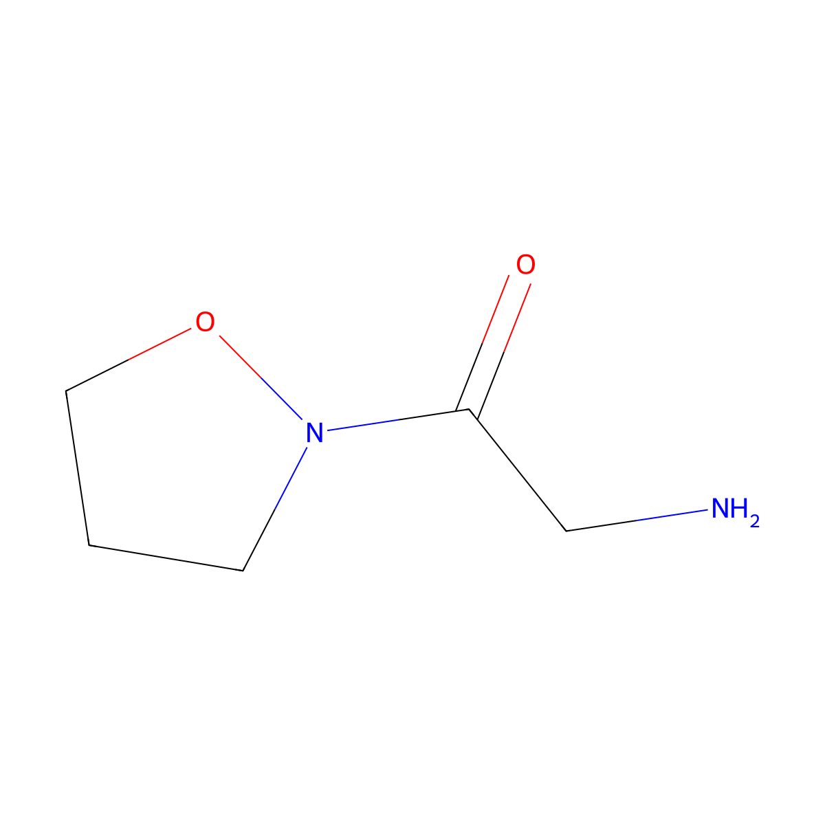 2-Amino-1-(1,2-oxazolidin-2-yl)ethan-1-one molecular structure, CAS 1567011-88-4