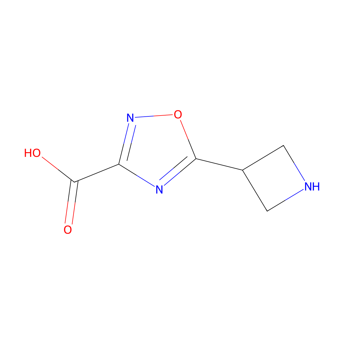 5-(Azetidin-3-yl)-1,2,4-oxadiazole-3-carboxylic acid molecular structure, CAS 1567012-71-8
