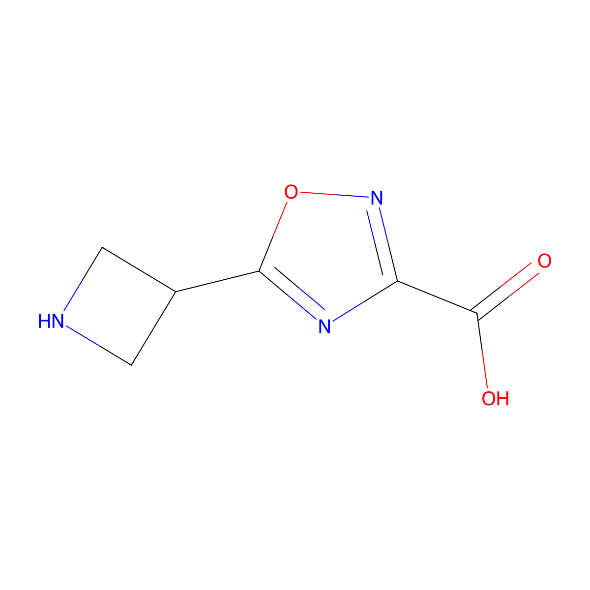 5-(Azetidin-3-yl)-1,2,4-oxadiazole-3-carboxylic acid molecular structure, CAS 1567012-71-8