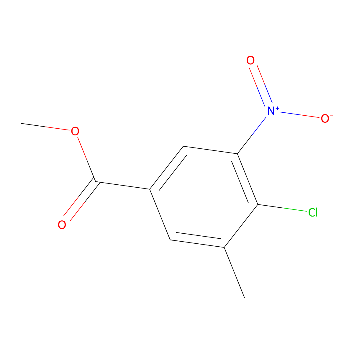 Methyl 4-chloro-3-methyl-5-nitrobenzoate molecular structure, CAS 1567015-18-2