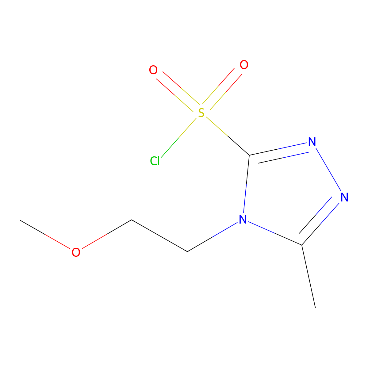 4-(2-methoxyethyl)-5-methyl-4H-1,2,4-triazole-3-sulfonyl chloride molecular structure, CAS 1567020-81-8