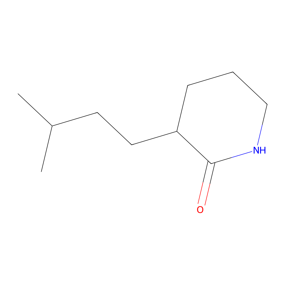 3-(3-Methylbutyl)piperidin-2-one molecular structure, CAS 1567031-45-1