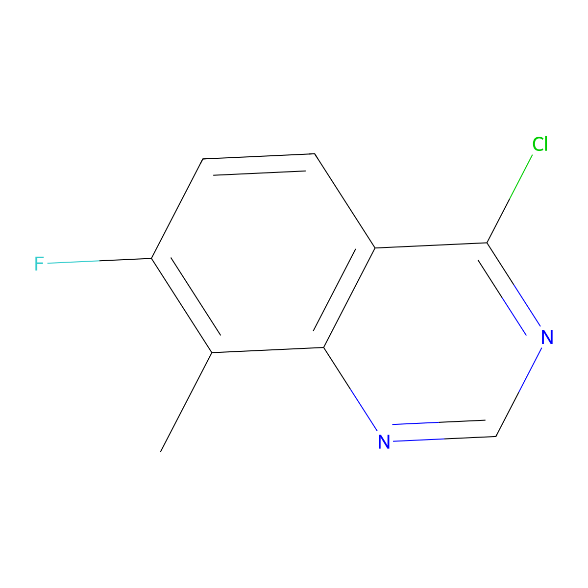 4-Chloro-7-fluoro-8-methylquinazoline molecular structure, CAS 1567034-22-3