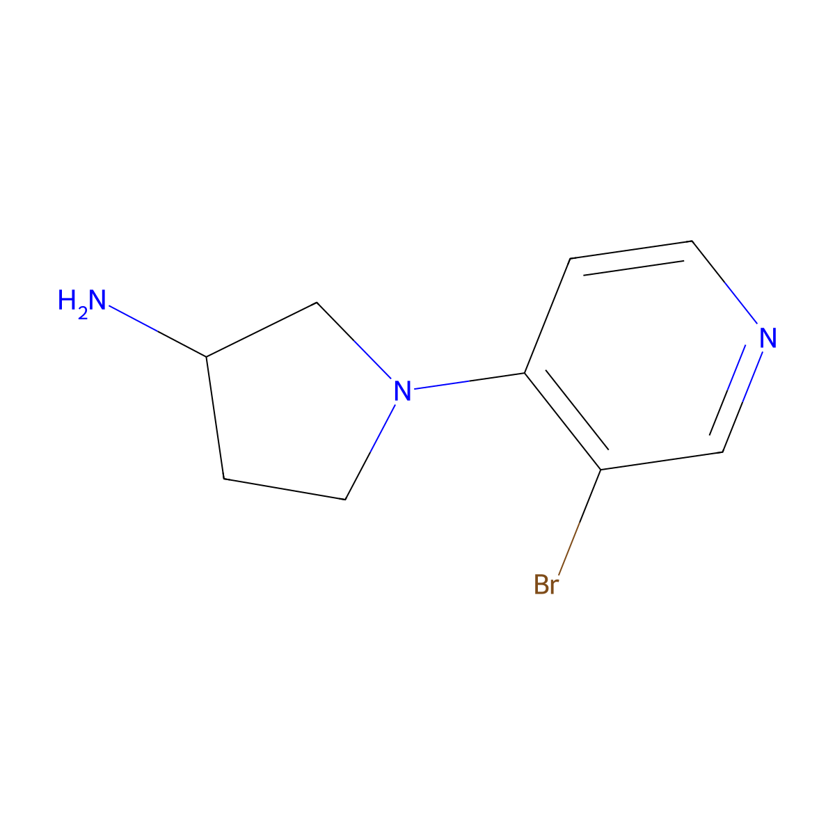 1-(3-Bromopyridin-4-yl)pyrrolidin-3-amine molecular structure, CAS 1567034-78-9
