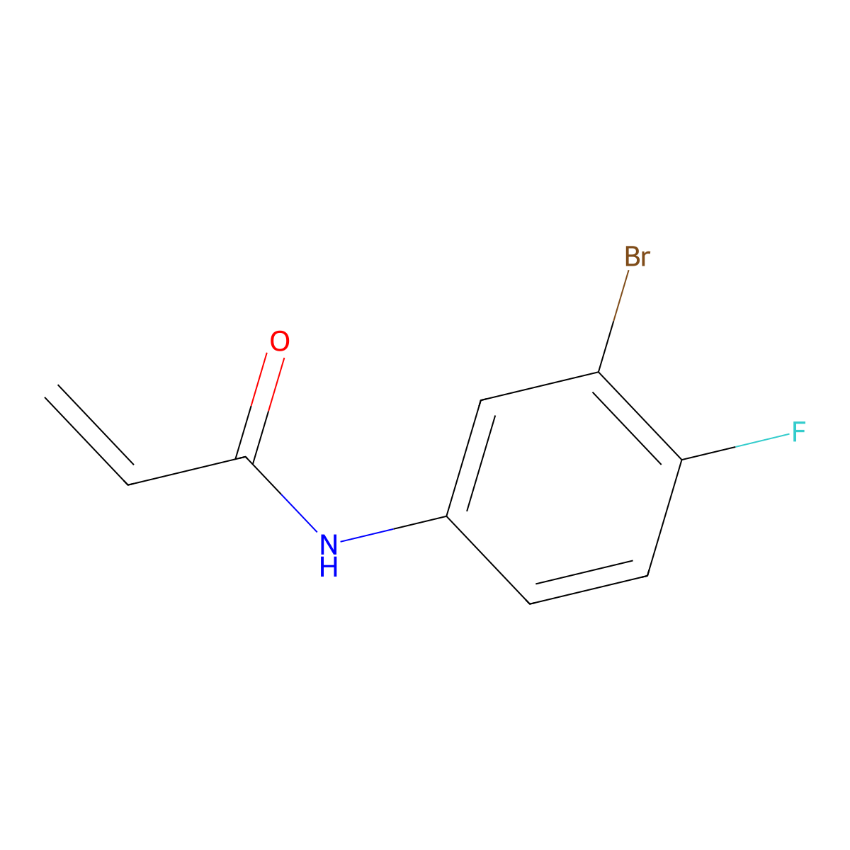 N-(3-bromo-4-fluorophenyl)acrylamide molecular structure, CAS 1567043-72-4