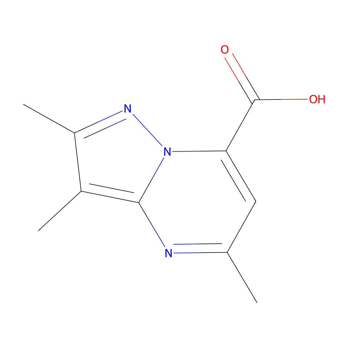 2,3,5-Trimethylpyrazolo[1,5-a]pyrimidine-7-carboxylic acid molecular structure, CAS 1567052-17-8